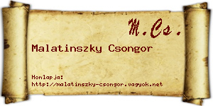 Malatinszky Csongor névjegykártya